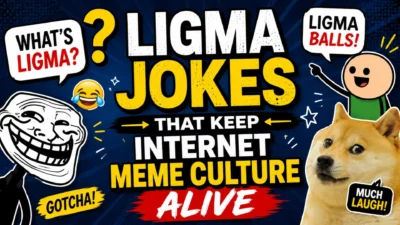 Ligma jokes meme graphic with troll face, doge, speech bubbles, and bold internet meme culture text