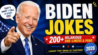 Biden jokes 2026 graphic with 200+ hilarious one-liners and puns in patriotic style