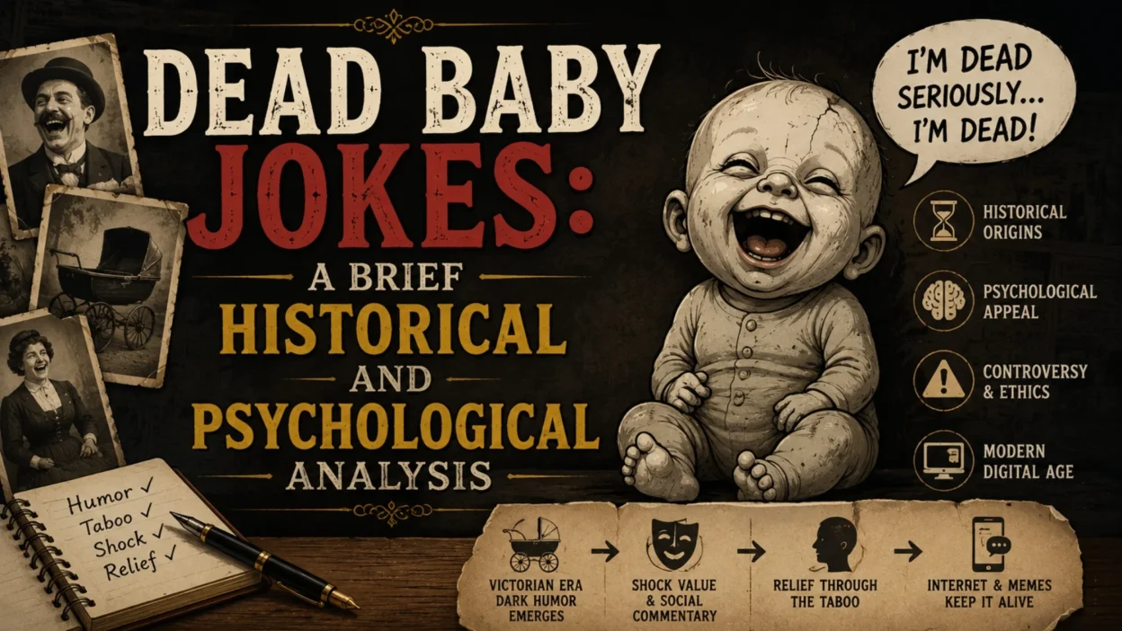 Dead baby jokes historical and psychological analysis with dark humor concept