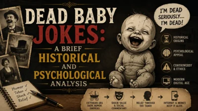 Dead baby jokes historical and psychological analysis with dark humor concept