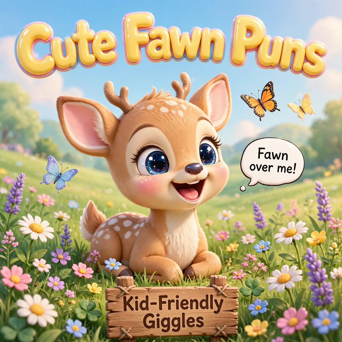 Cute deer puns illustration
