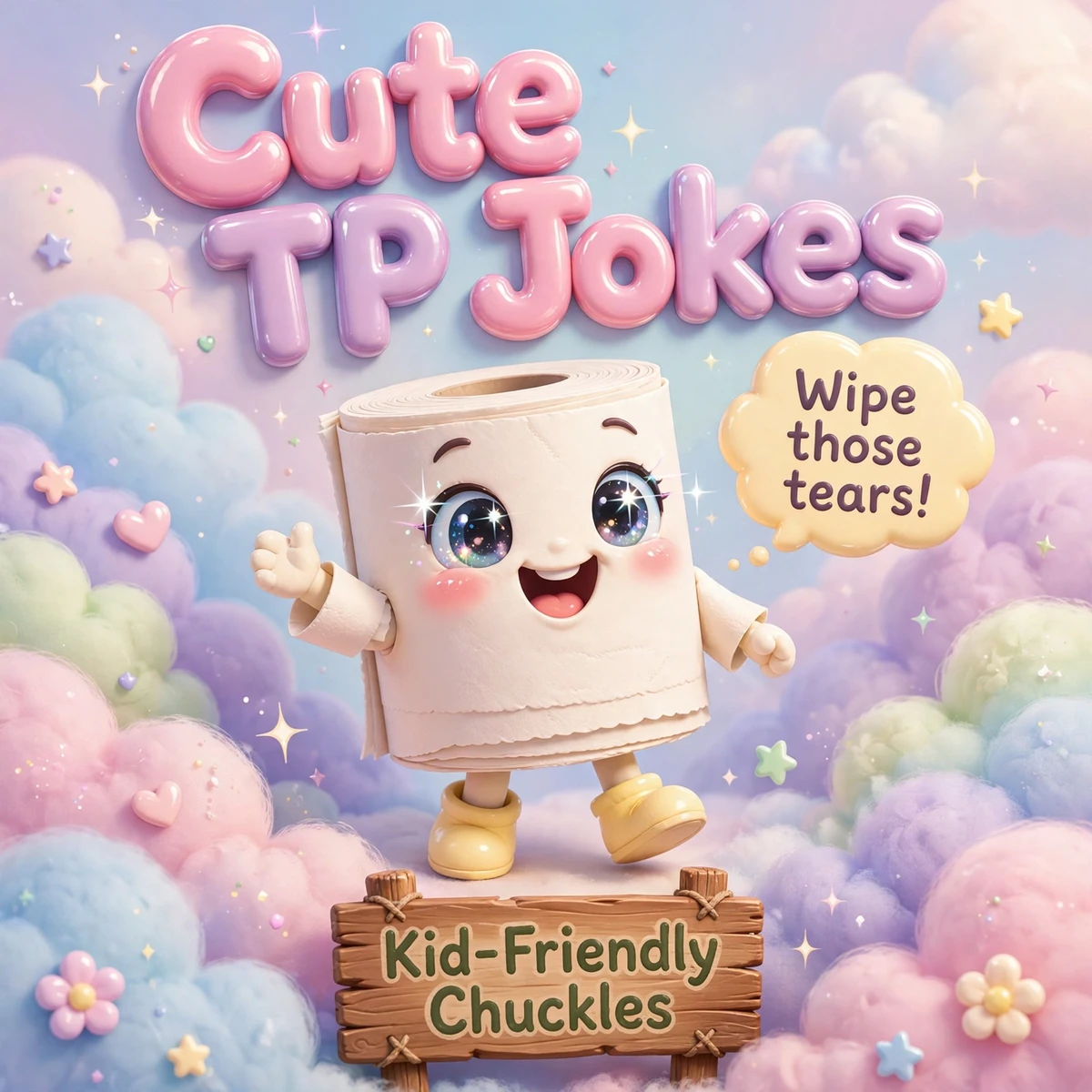 Cute and clever toilet paper jokes illustration